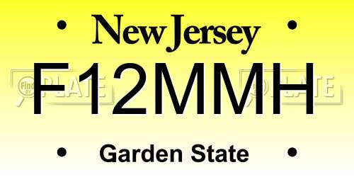 F12MMH New Jersey License Plate