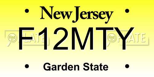 F12MTY New Jersey License Plate