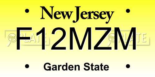 F12MZM New Jersey License Plate