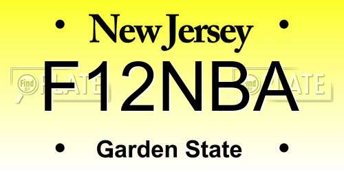 F12NBA New Jersey License Plate