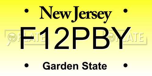 F12PBY New Jersey License Plate
