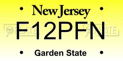 F12PFN New Jersey License Plate