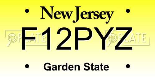F12PYZ New Jersey License Plate