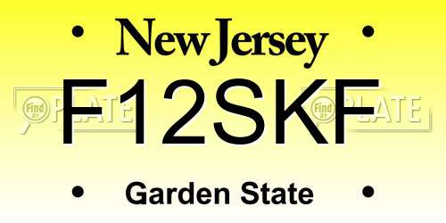 F12SKF New Jersey License Plate