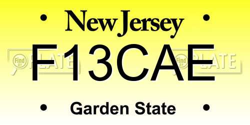 F13CAE New Jersey License Plate