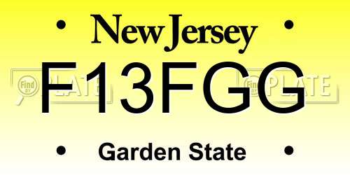 F13FGG New Jersey License Plate