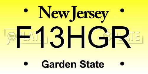 F13HGR New Jersey License Plate