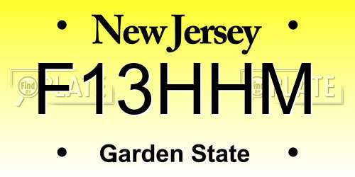 F13HHM New Jersey License Plate