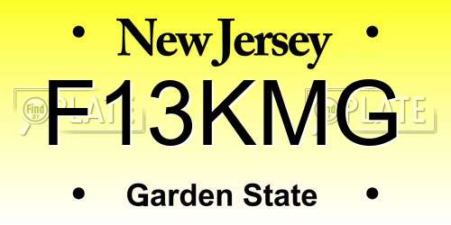 F13KMG New Jersey License Plate