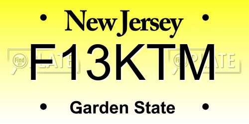 F13KTM New Jersey License Plate