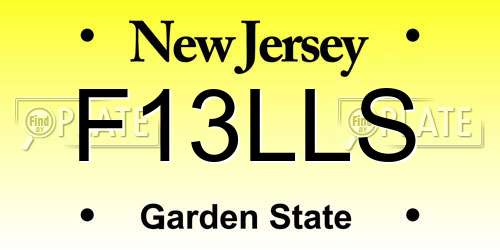 F13LLS New Jersey License Plate