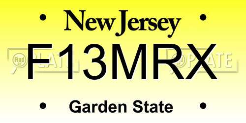 F13MRX New Jersey License Plate