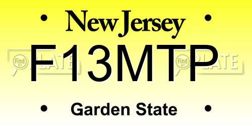 F13MTP New Jersey License Plate