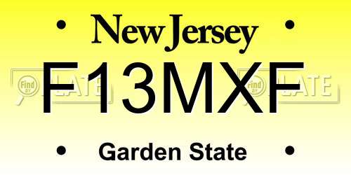 F13MXF New Jersey License Plate