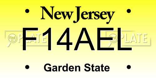 F14AEL New Jersey License Plate