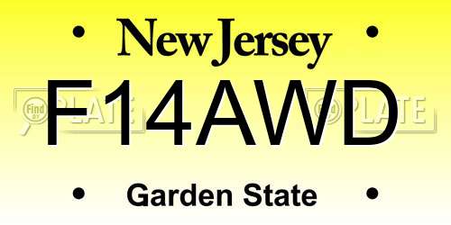 F14AWD New Jersey License Plate