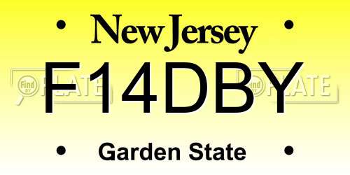 F14DBY New Jersey License Plate