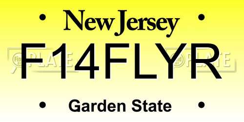 F14FLYR New Jersey License Plate