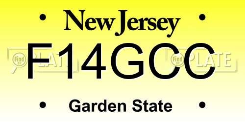 F14GCC New Jersey License Plate