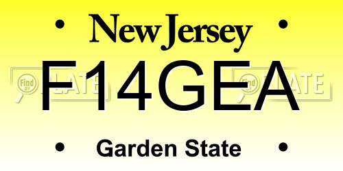 F14GEA New Jersey License Plate