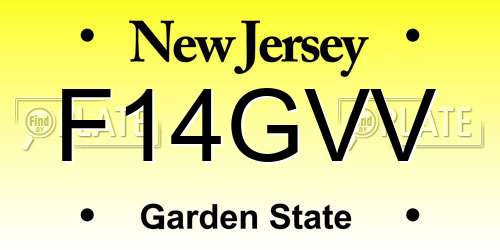 F14GVV New Jersey License Plate
