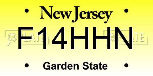 F14HHN New Jersey License Plate
