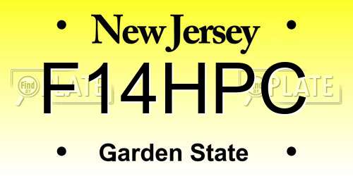 F14HPC New Jersey License Plate