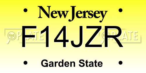 F14JZR New Jersey License Plate