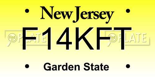 F14KFT New Jersey License Plate