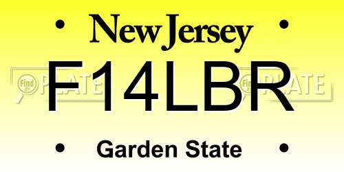 F14LBR New Jersey License Plate