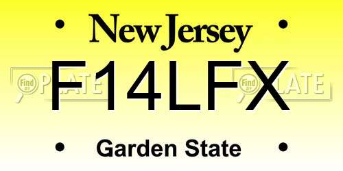F14LFX New Jersey License Plate