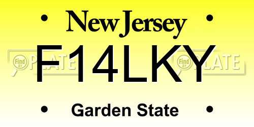 F14LKY New Jersey License Plate