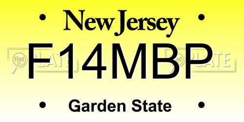 F14MBP New Jersey License Plate