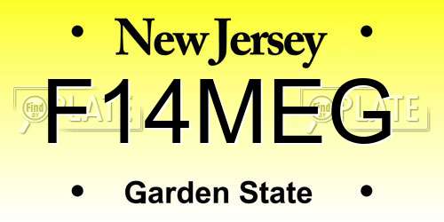 F14MEG New Jersey License Plate