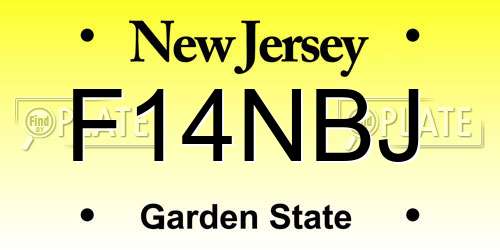 F14NBJ New Jersey License Plate