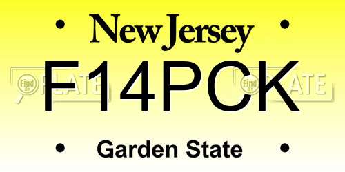 F14PCK New Jersey License Plate