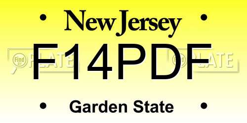 F14PDF New Jersey License Plate