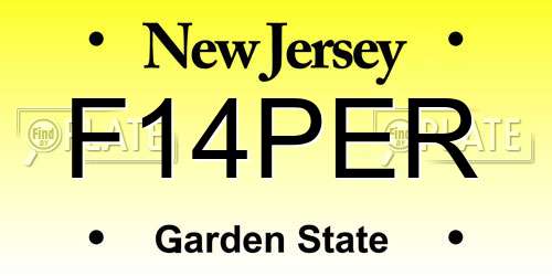 F14PER New Jersey License Plate