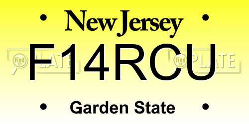 F14RCU New Jersey License Plate