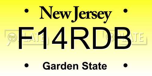 F14RDB New Jersey License Plate
