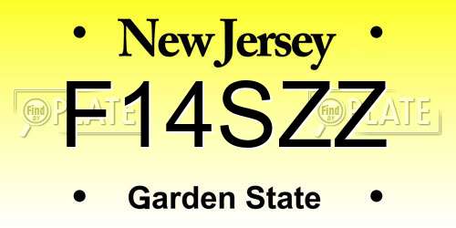 F14SZZ New Jersey License Plate