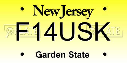 F14USK New Jersey License Plate