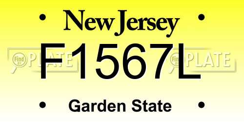 F1567L New Jersey License Plate