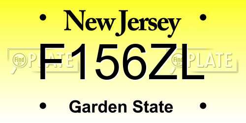F156ZL New Jersey License Plate