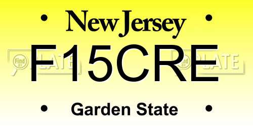 F15CRE New Jersey License Plate