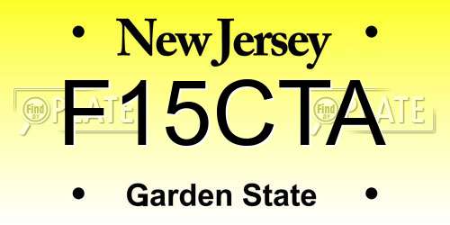 F15CTA New Jersey License Plate
