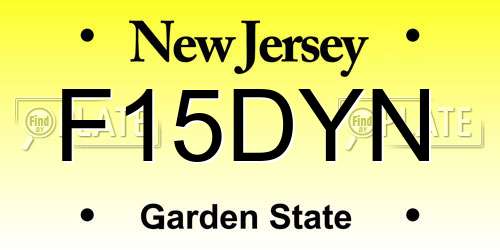 F15DYN New Jersey License Plate