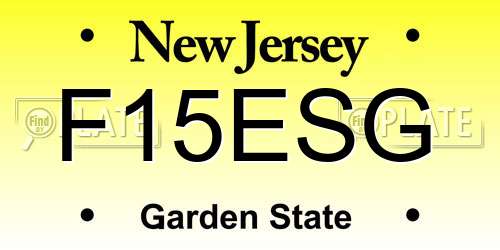 F15ESG New Jersey License Plate