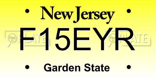F15EYR New Jersey License Plate