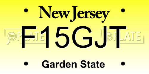 F15GJT New Jersey License Plate